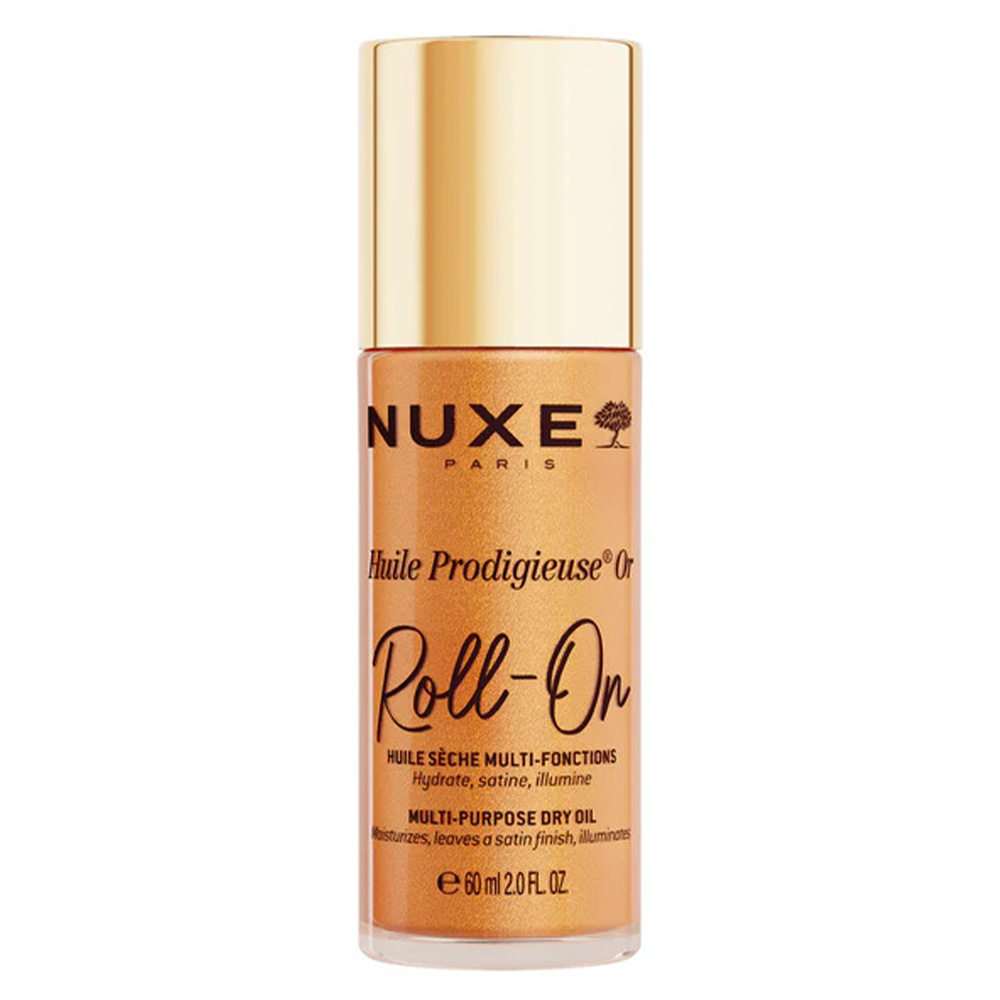 Nuxe Prodigieuse Or, večnamesko suho olje za lase in obraz z bleščicami - roll-on (60 ml)