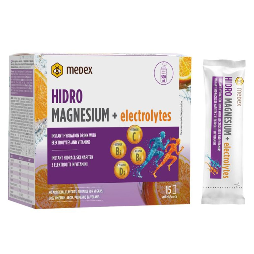 Hidro Magnezij + Elektroliti Medex, vrečke (15 x 10 g)