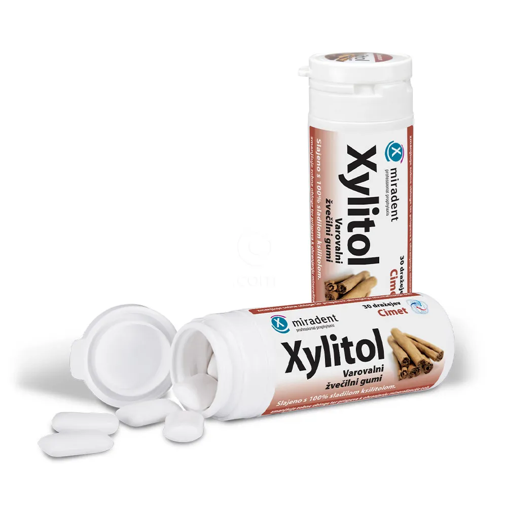 Xylitol, varovalni žvečilni gumi z okusom cimeta (30 žvečilnih gumijev)