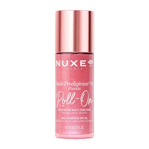 Nuxe Huile Prodigieuse Or Florale Roll-On, cvetlično večnamensko suho olje za obraz, telo in lase z bleščicami (60 ml)