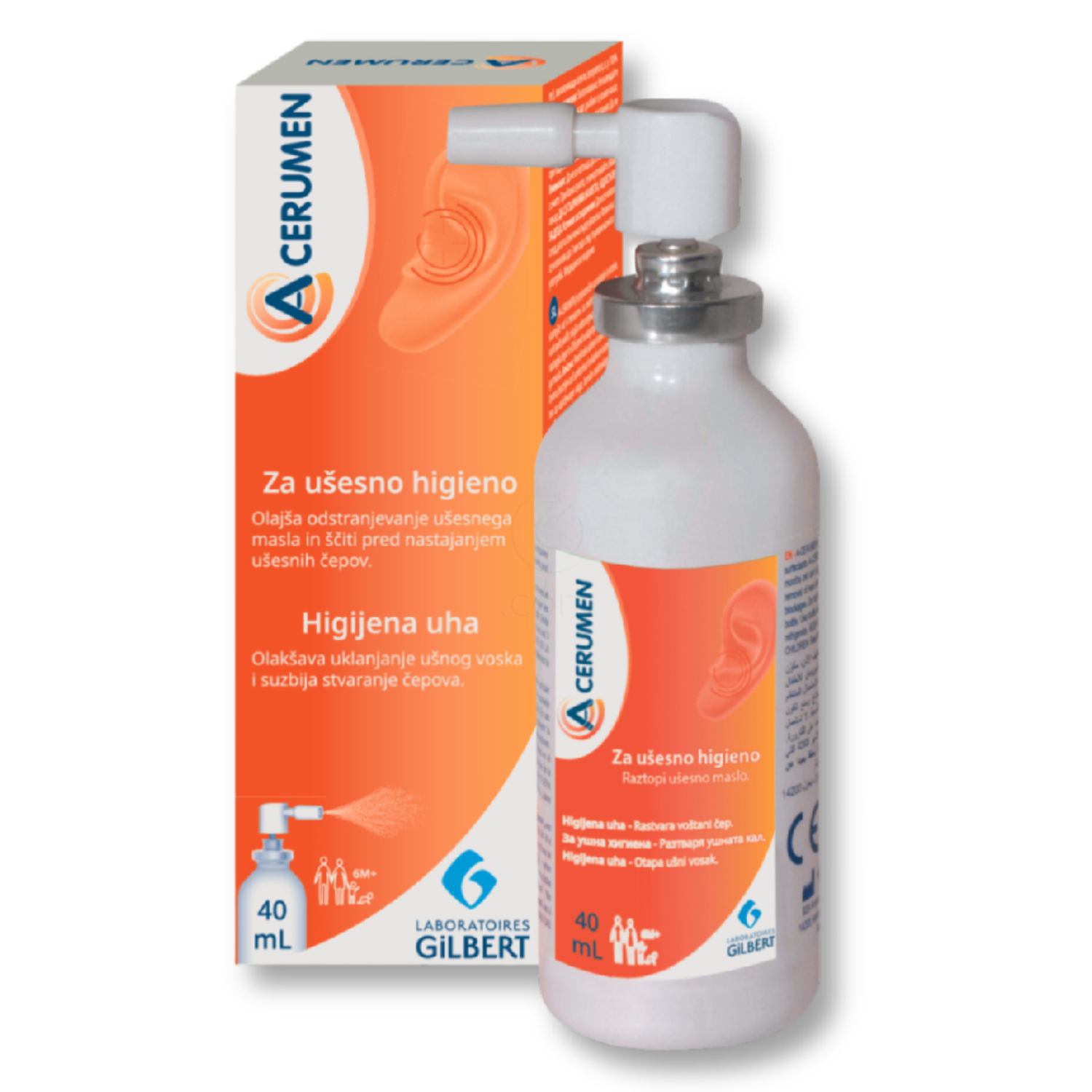 A-Cerumen, raztopina za higieno ušes v spreju (40 ml)