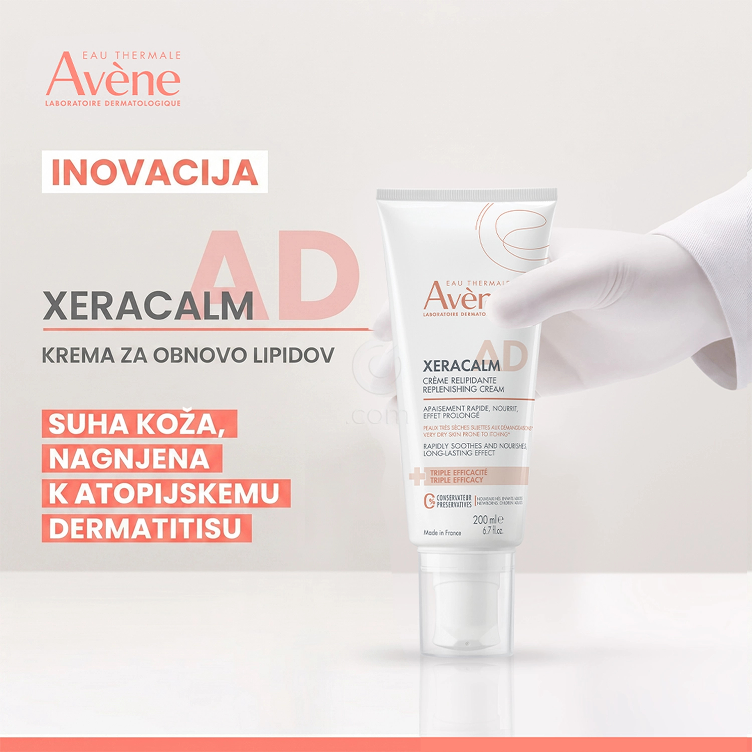 Avene XeraCalm A.D, krema za relipidacijo (200 ml)