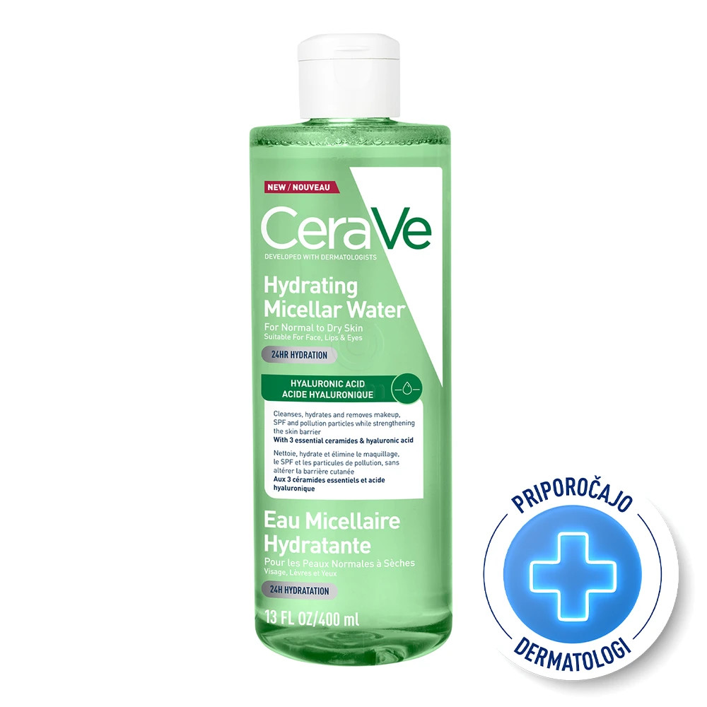 CeraVe, vlažilna micelarna voda za normalno do suho kožo (400 ml)