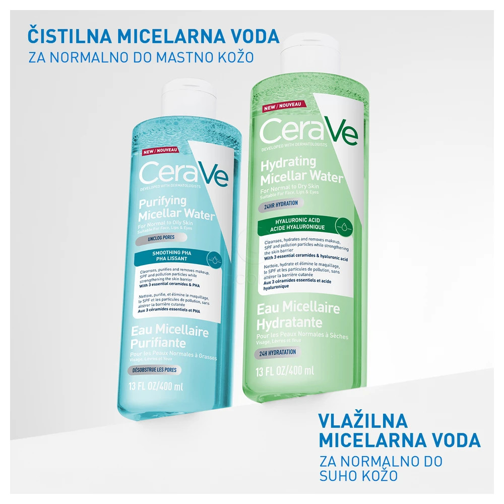 CeraVe, vlažilna micelarna voda za normalno do suho kožo (400 ml)