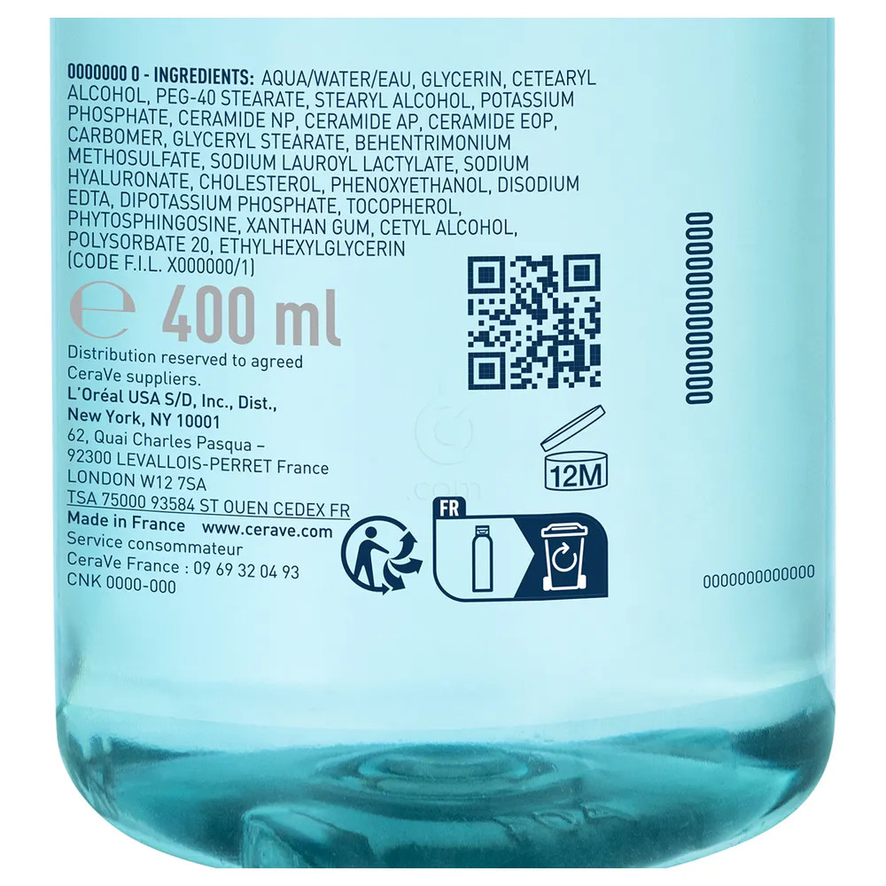 CeraVe, čistilna micelarna voda za normalno do mastno kožo (400 ml)