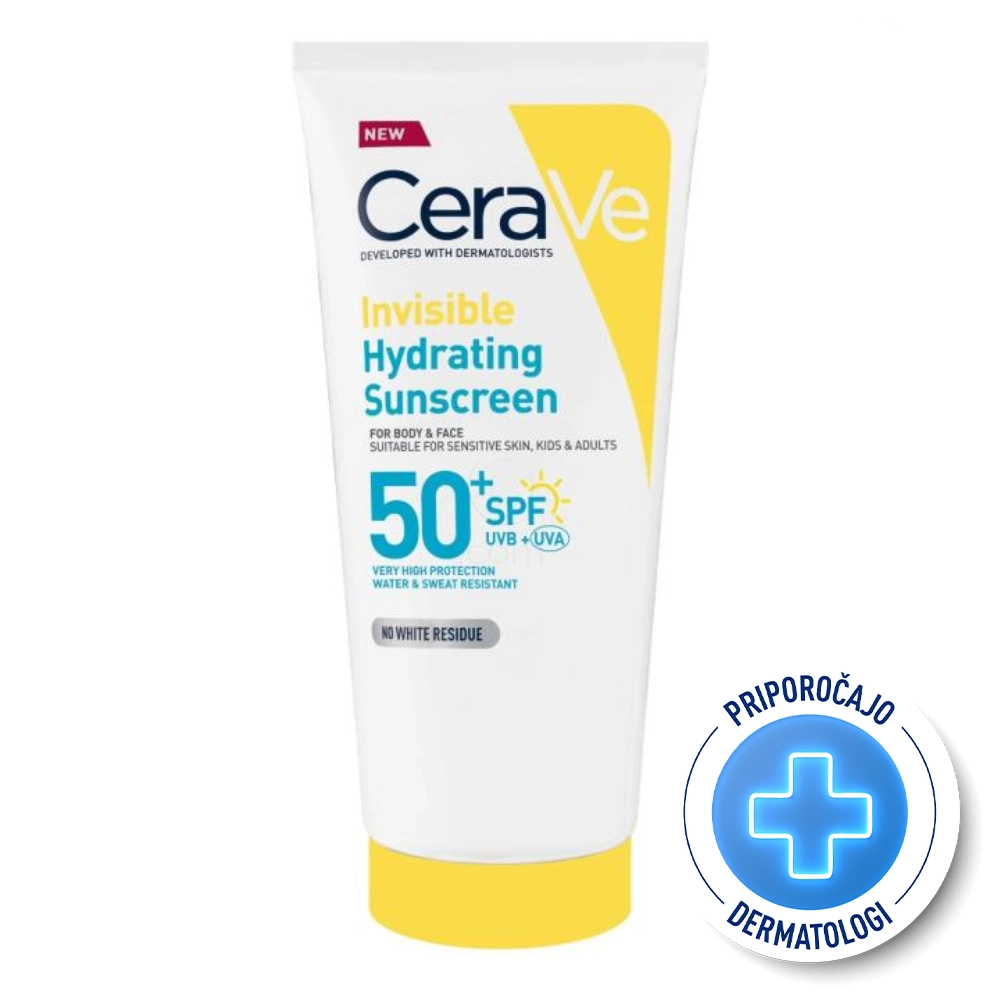 CeraVe Sun, nevidni losjon za zaščito pred soncem - ZF50+ (177 ml)