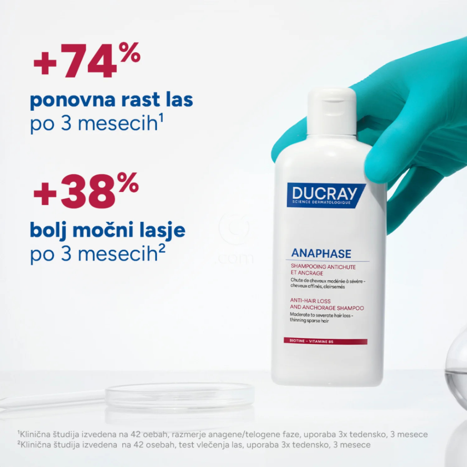 Ducray Anaphase, šampon proti izpadanju las za oslabljene lase (400 ml)