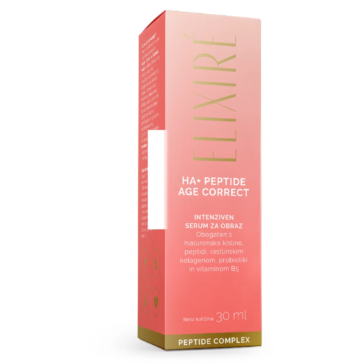 Elixiré HA+ Peptide Age Correct serum, za intenzivno vlaženje in prožnost kože (30 ml)
