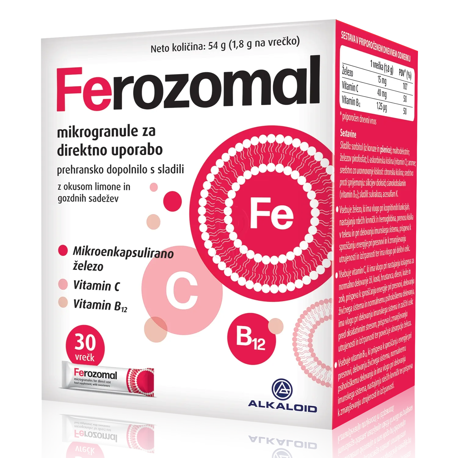 železo za direktno uživanje Ferozomal