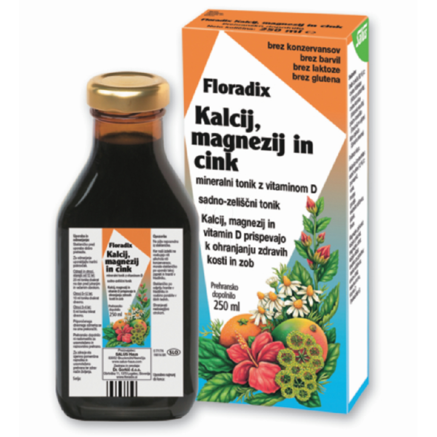 Floradix Kalcij, Magnezij in Cink, tonik (250 ml)