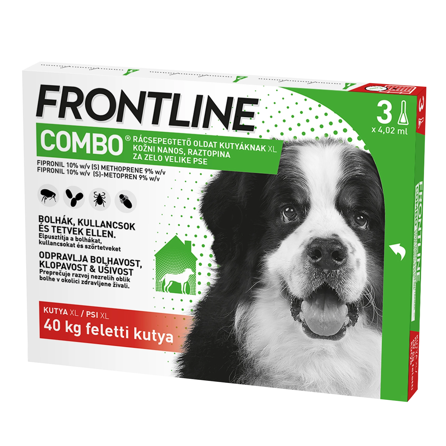 Frontline Combo Dog, kožni nanos za zelo velike pse (nad 40 kg) - 3 pipete (3 x 4,02 ml)