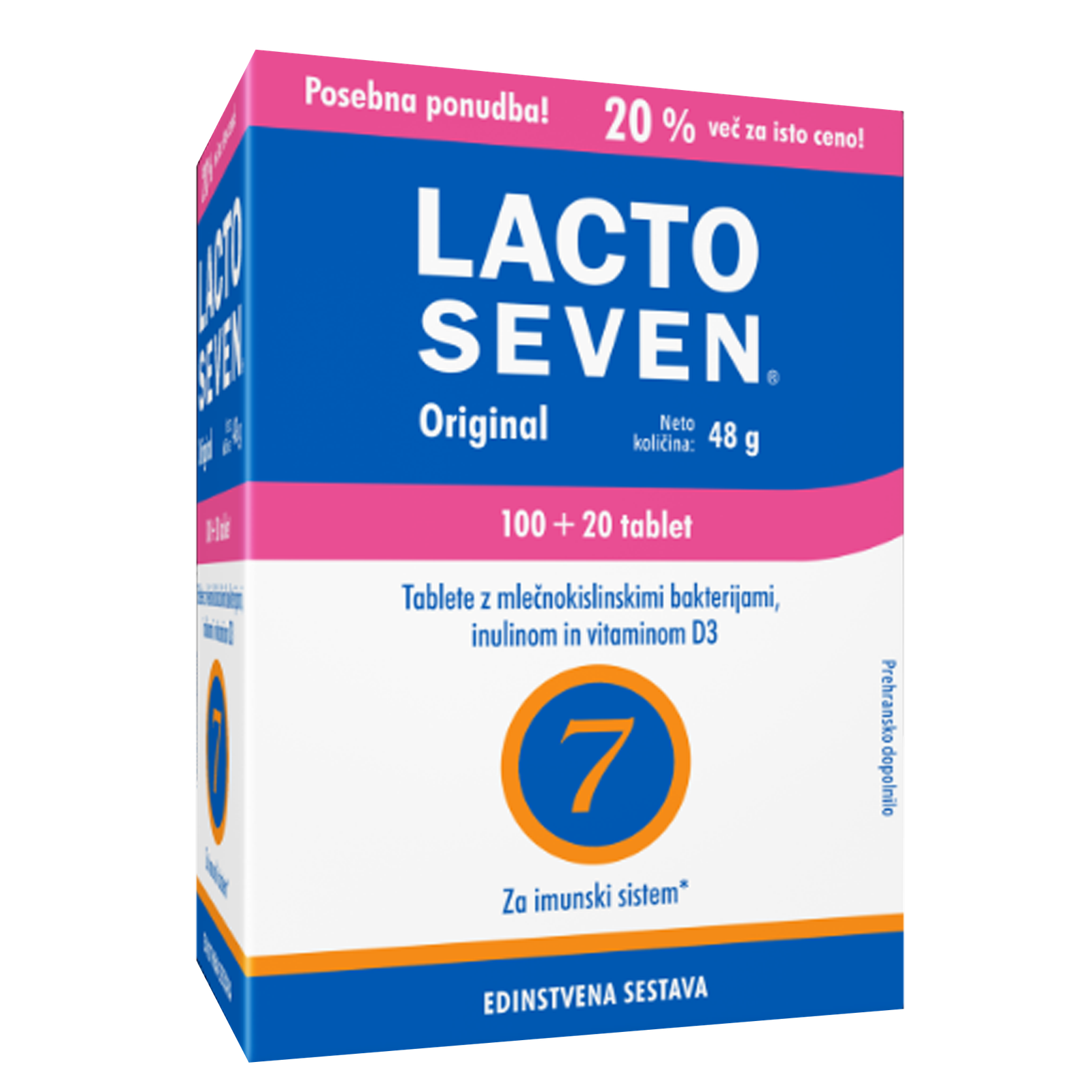 Lactoseven Vitabalans, tablete - paket (100 + 20 tablet)