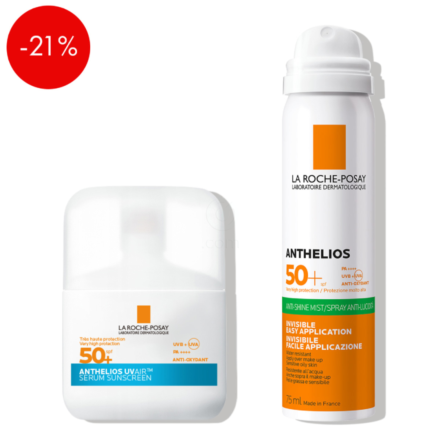 LRP Anthelios SPF, rutina za obraz z lahko teksturo (75 ml + 50 ml)