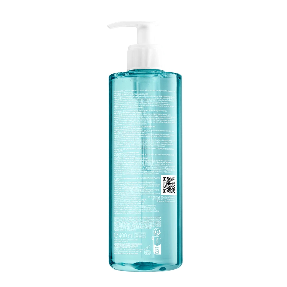 La Roche-Posay Effaclar Supramolecular, čistilni gel za mastno kožo (400 ml)