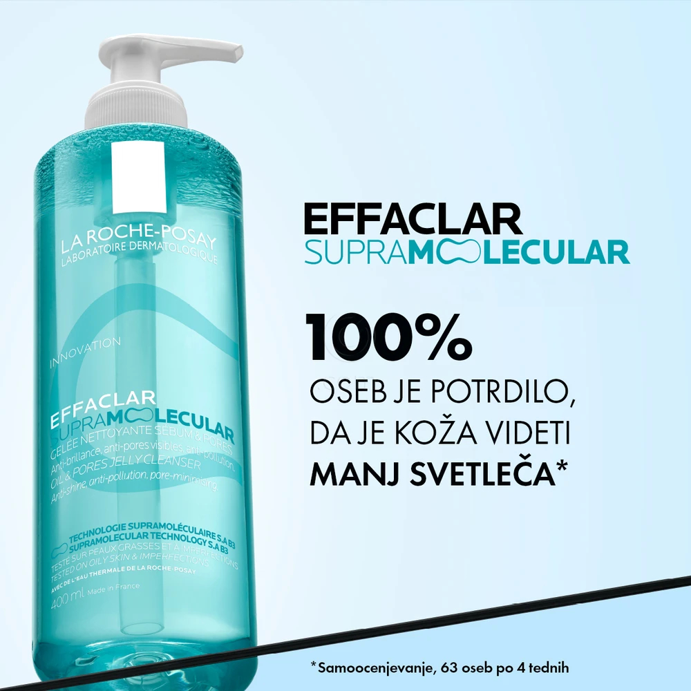 La Roche-Posay Effaclar Supramolecular, čistilni gel za mastno kožo (400 ml)