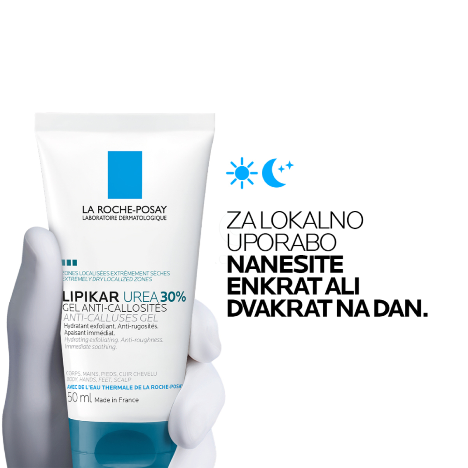 LRP Lipikar 30% Urea, gel za ciljano uporabo na suhih in grobih predelih kože (50 ml)