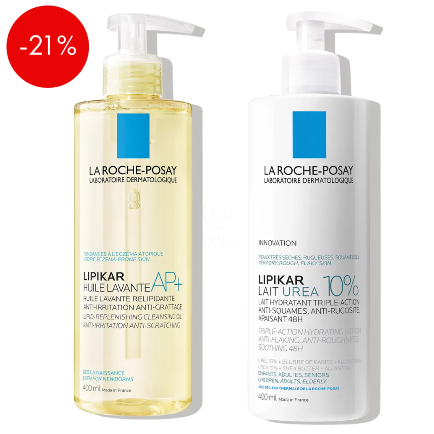 La Roche-Posay Lipikar, rutina za glajenje zelo suhe in luščeče se kože (2 x 400 ml)