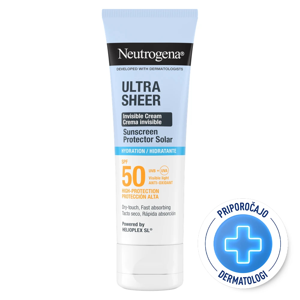 Neutrogena Ultra Sheer, nevidna vlažilna krema za zaščito pred soncem (50 ml)