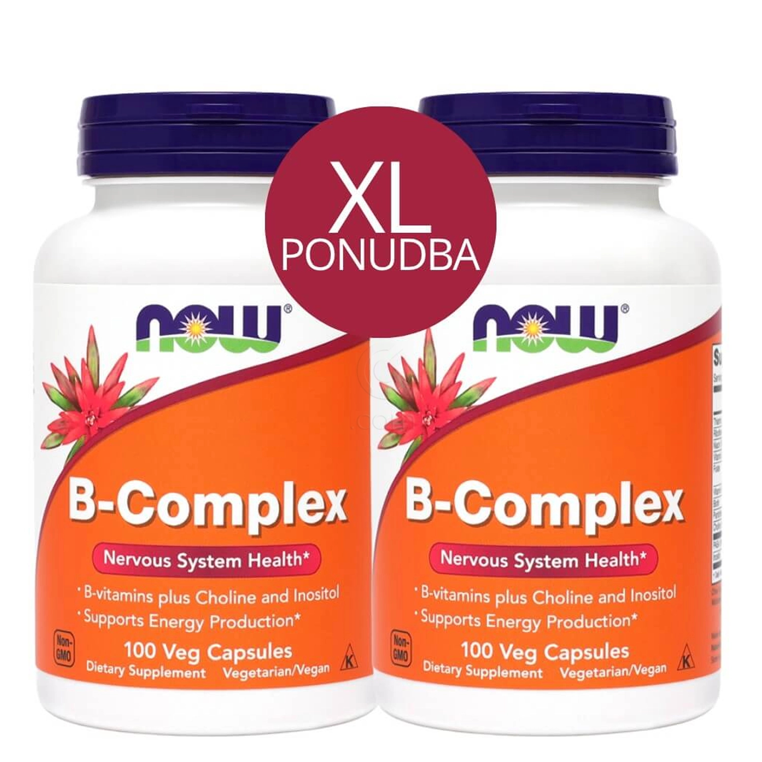 NOW B-Kompleks, vegetarijanske kapsule - paket (2 x 100 kapsul)