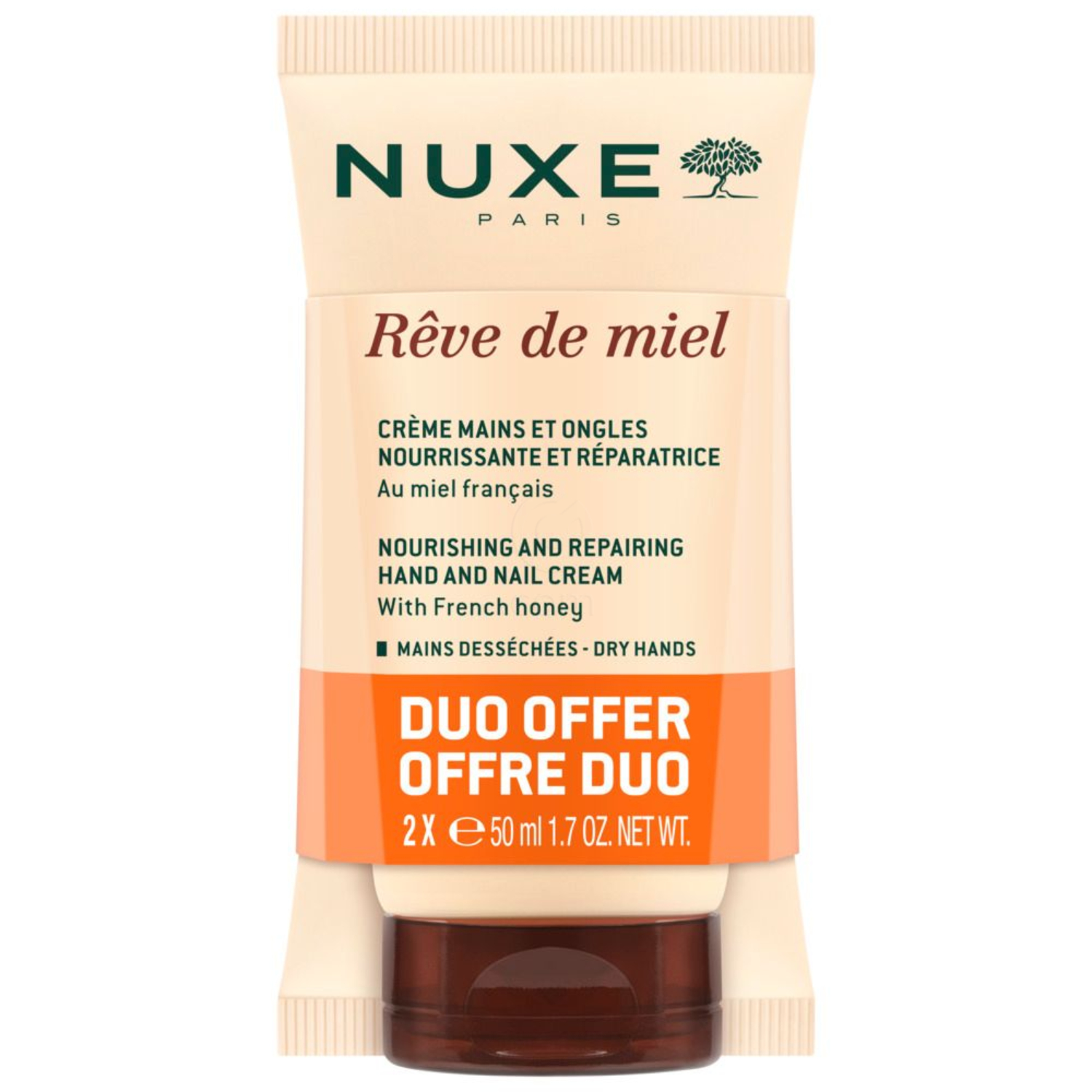 Nuxe Reve de Miel, hranilna krema za roke in nohte, duo (2 x 50 ml)