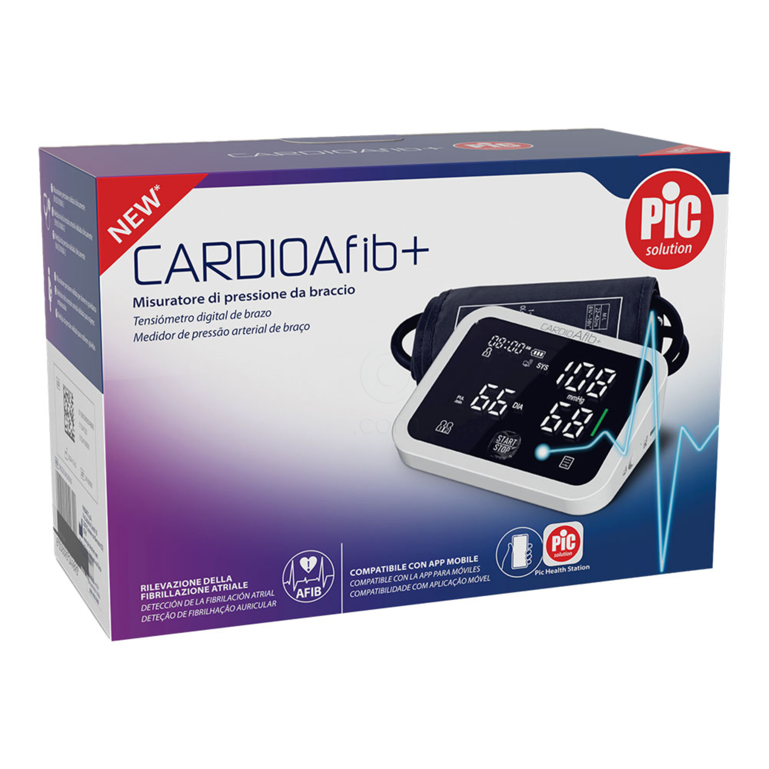 PiC Cardio AFib+, merilnik krvnega tlaka z zaznavanjem atrijske fibrilacije (1 merilnik)