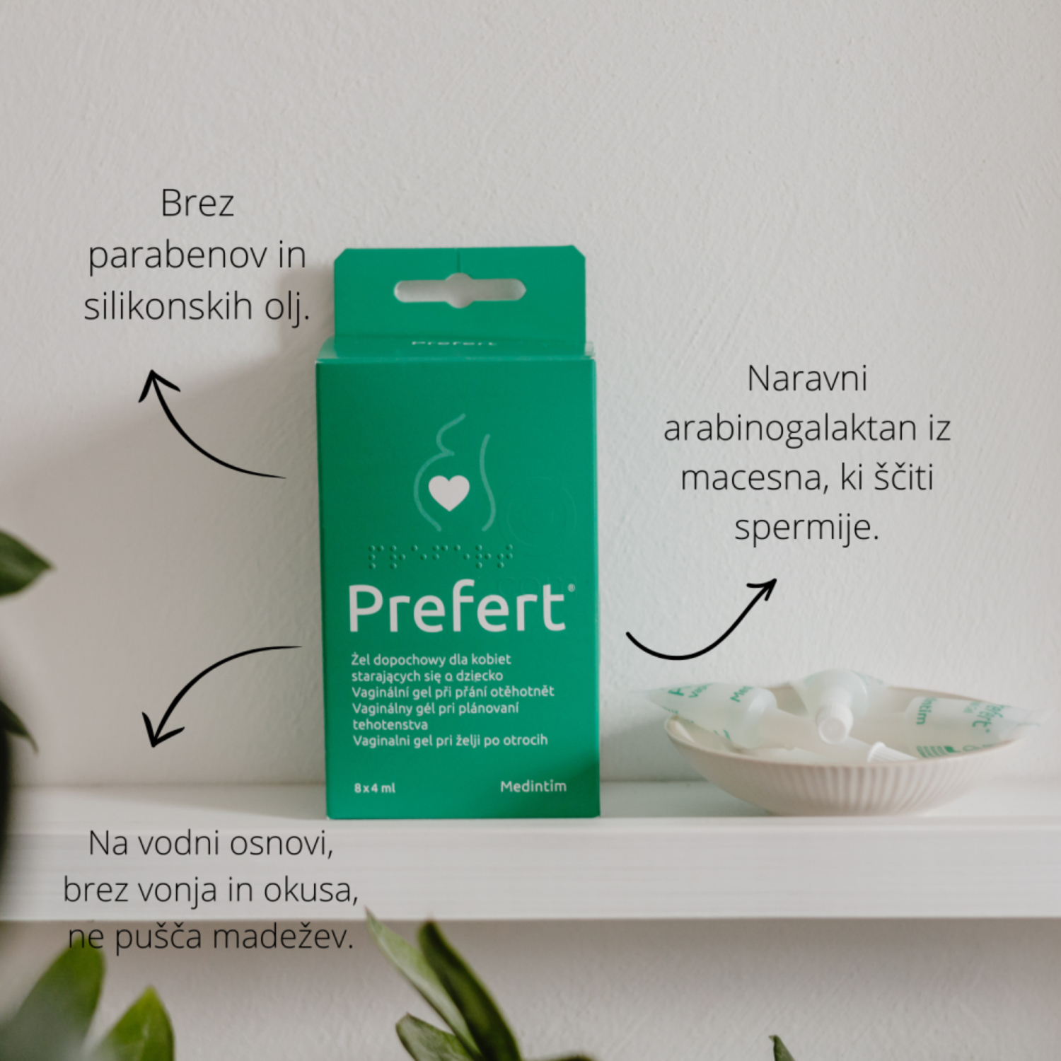Prefert, vaginalni gel v aplikatorjih (8 x 4 ml)