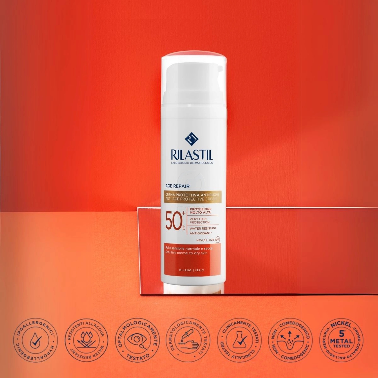 Rilastil Age Repair, krema za zaščito pred soncem - ZF 50+ (50 ml)