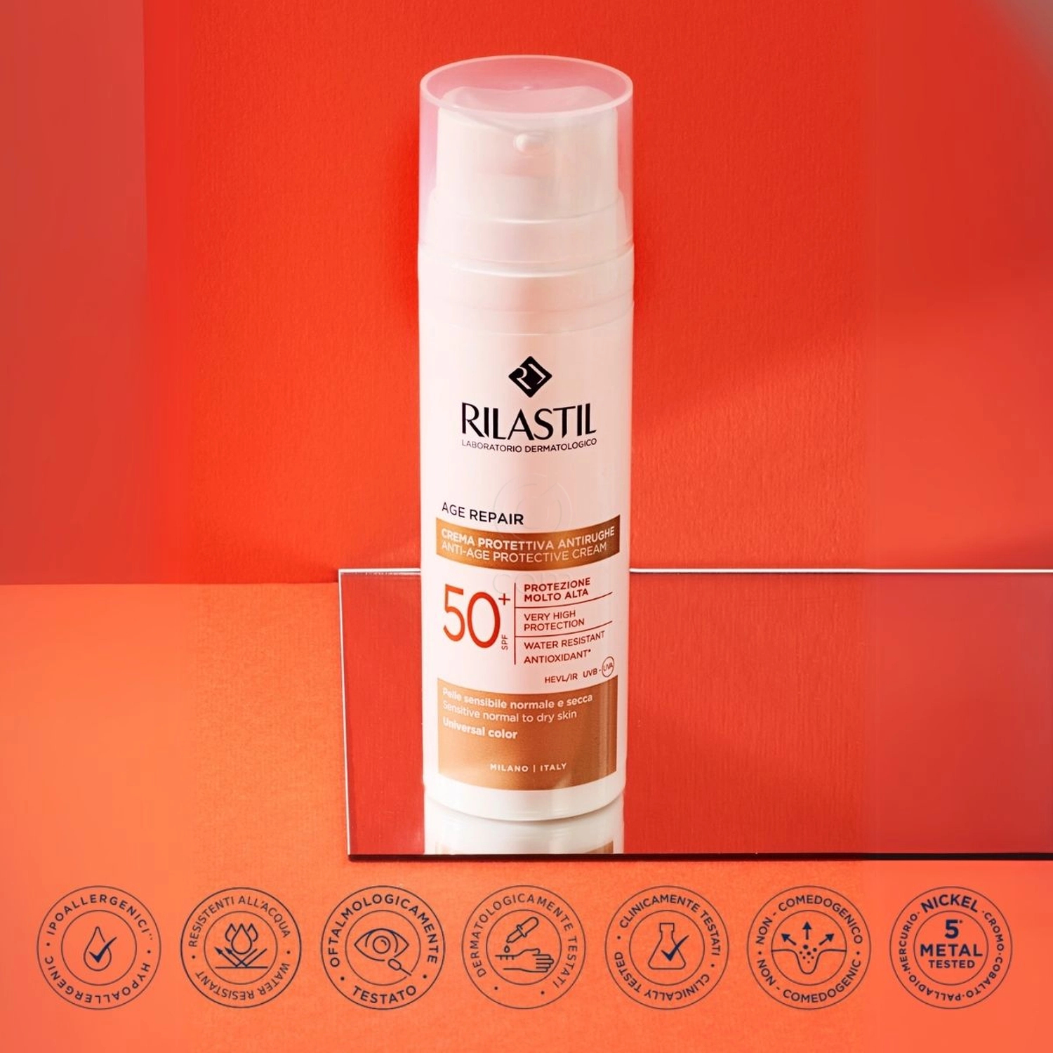Rilastil Sun System Age Repair, obarvana krema za zaščito pred soncem - ZF50+ (50 ml)