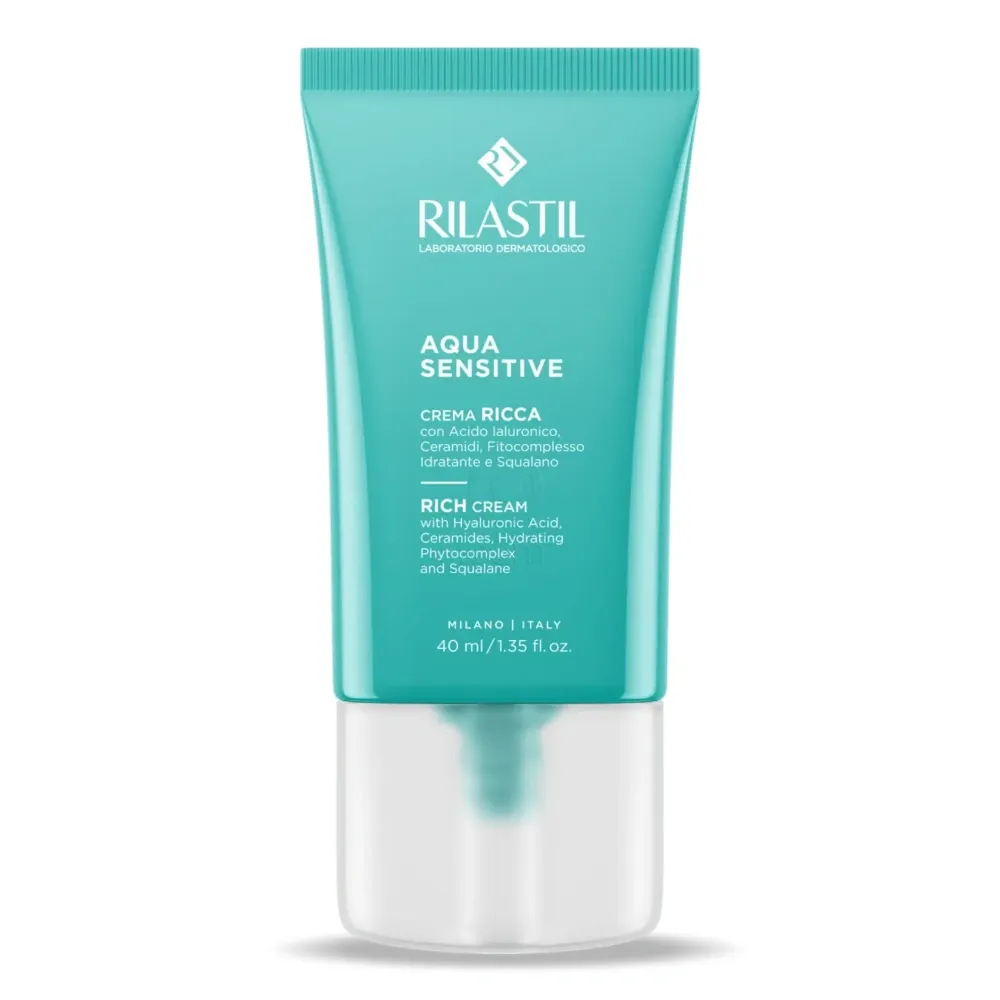 Rilastil Aqua Sensitive, bogata vlažilna krema za suho in občutljivo kožo (40 ml)