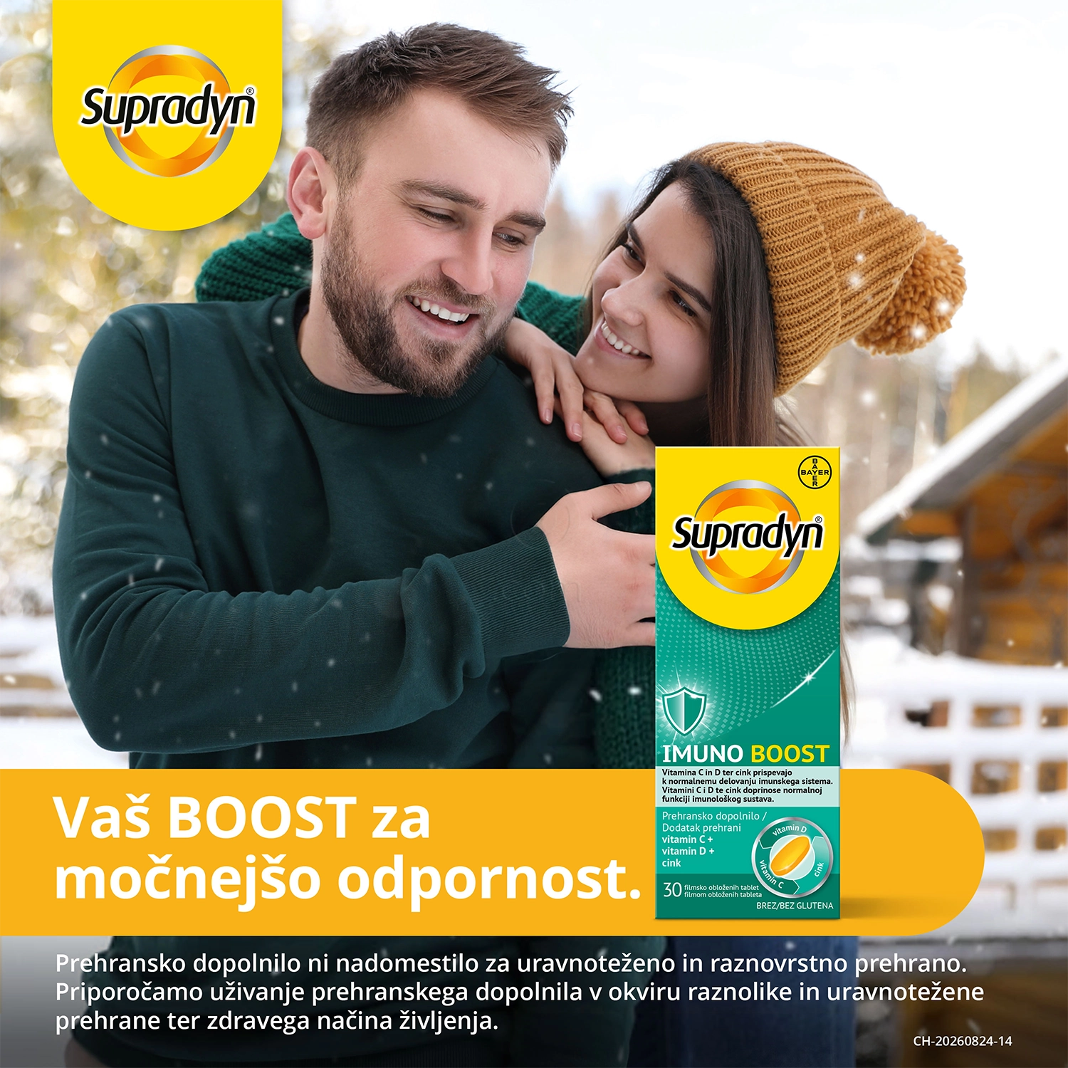 Supradyn Imuno Boost Vitamina C+D in Cink, filmsko obložene tablete (30 tablet)