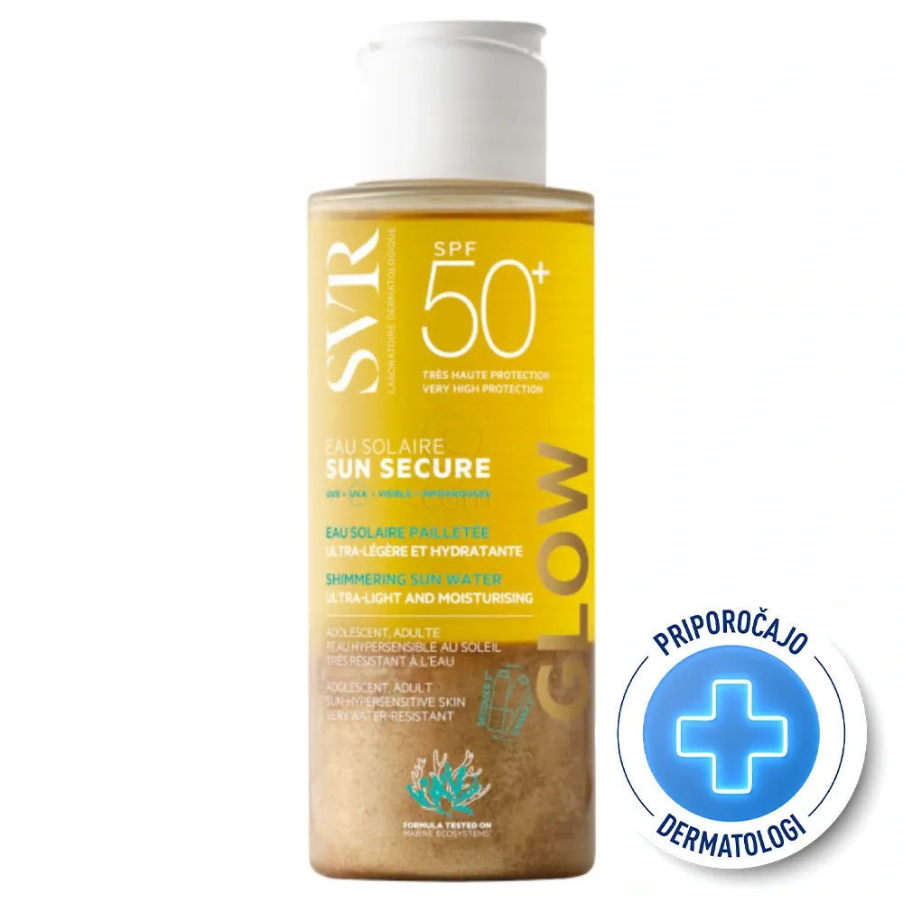 SVR Sun Secure Eau Solaire Glow, losjon za obraz in telo z zaščito pred soncem - ZF50+(100 ml)