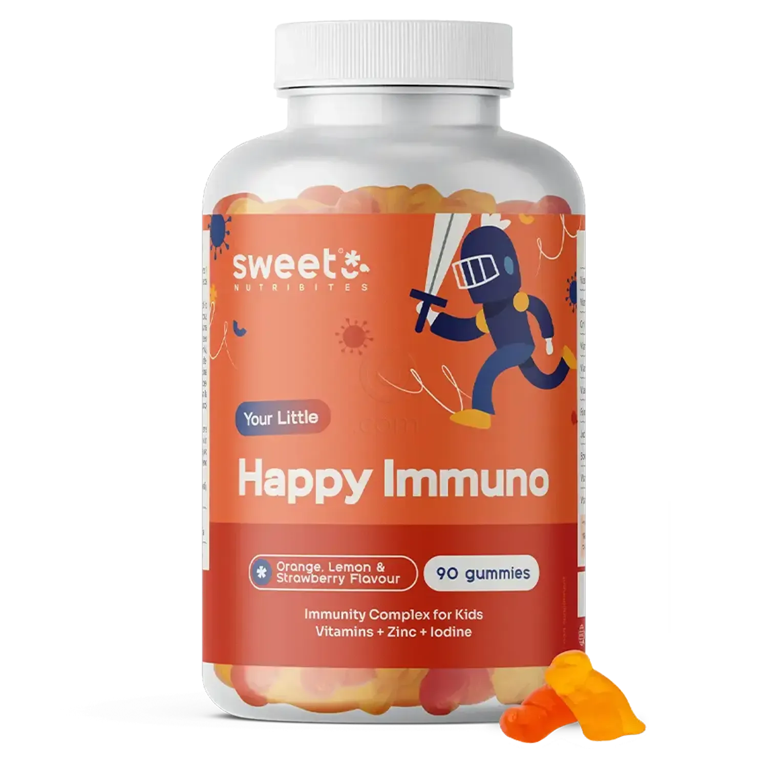 Sweet Nutribites Happy Immuno - prehransko dopolnilo z vitamini in minerali v obliki sadnih gumi bonbonov