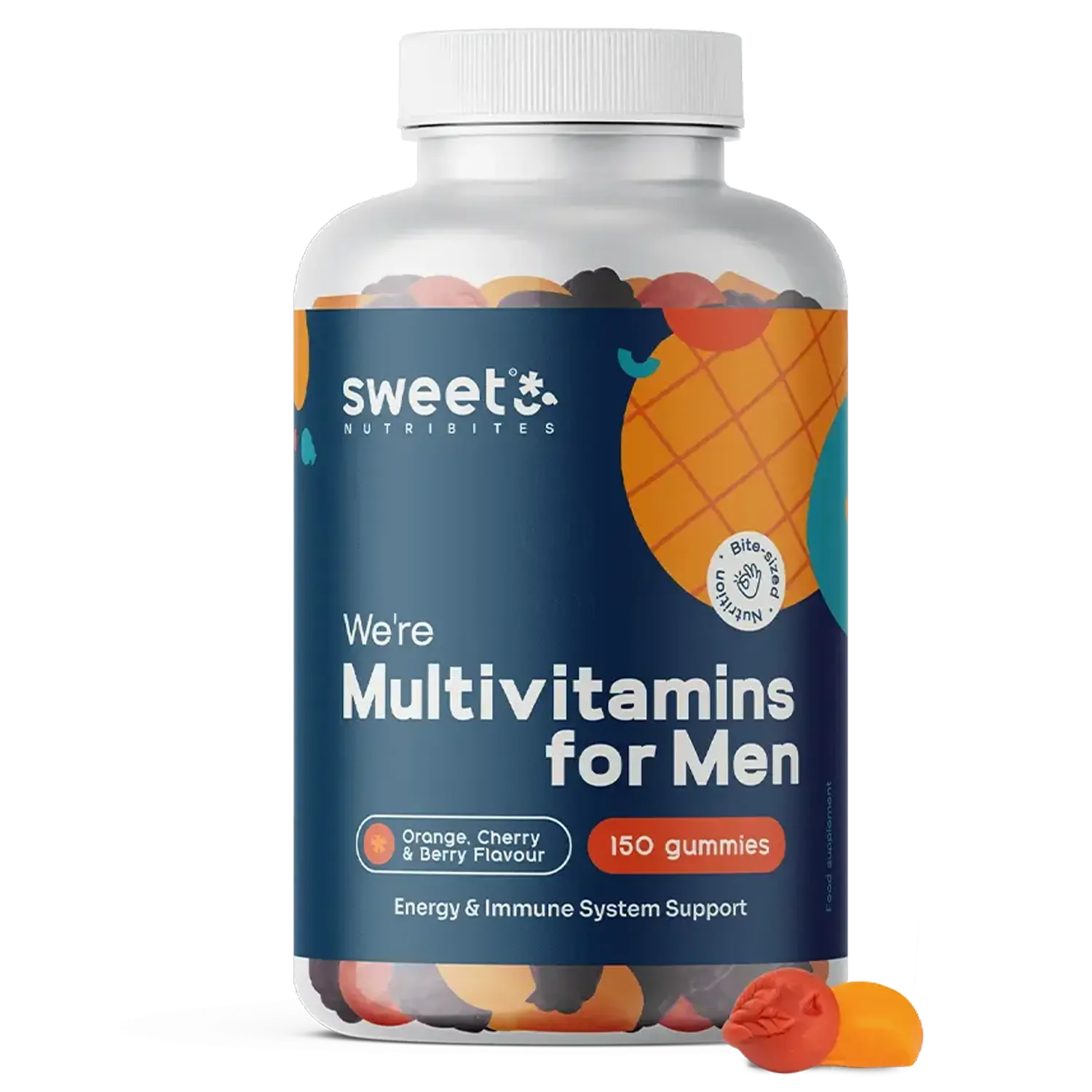 Sweet Nutribites Multivitamini za moske - prehransko dopolnilo z 12 vitamini in minerali v obliki gumi bonbonov
