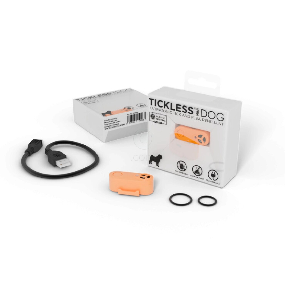 Tickless MINI, ultrazvočni odganjalec klopov in bolh za pse vseh velikosti in mačke - Mareličen (1 naprava)