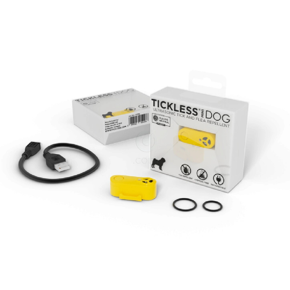 Tickless MINI, ultrazvočni odganjalec klopov in bolh za pse vseh velikosti in mačke - Rumen (1 naprava)