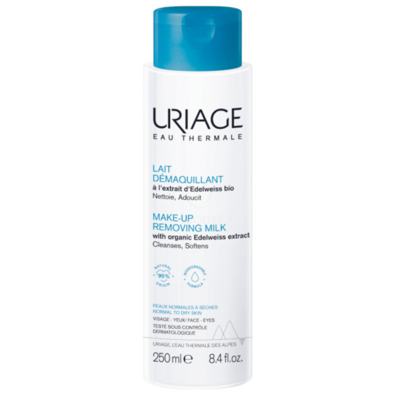 Uriage Eau Thermale, nežno čistilno mleko za obraz in predel okoli oči (250 ml)