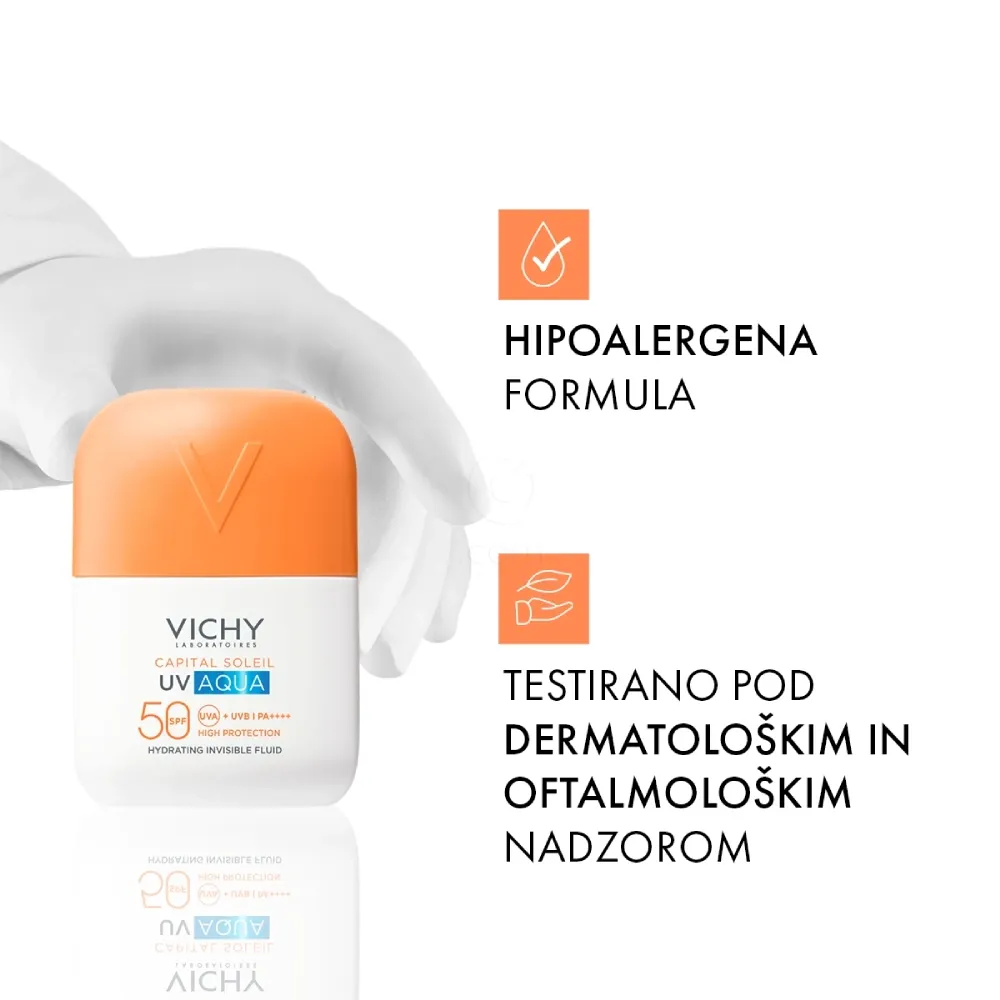 Vichy Capital Soleil UV Aqua, nevidni vlažilni fluid - ZF50 (50 ml)