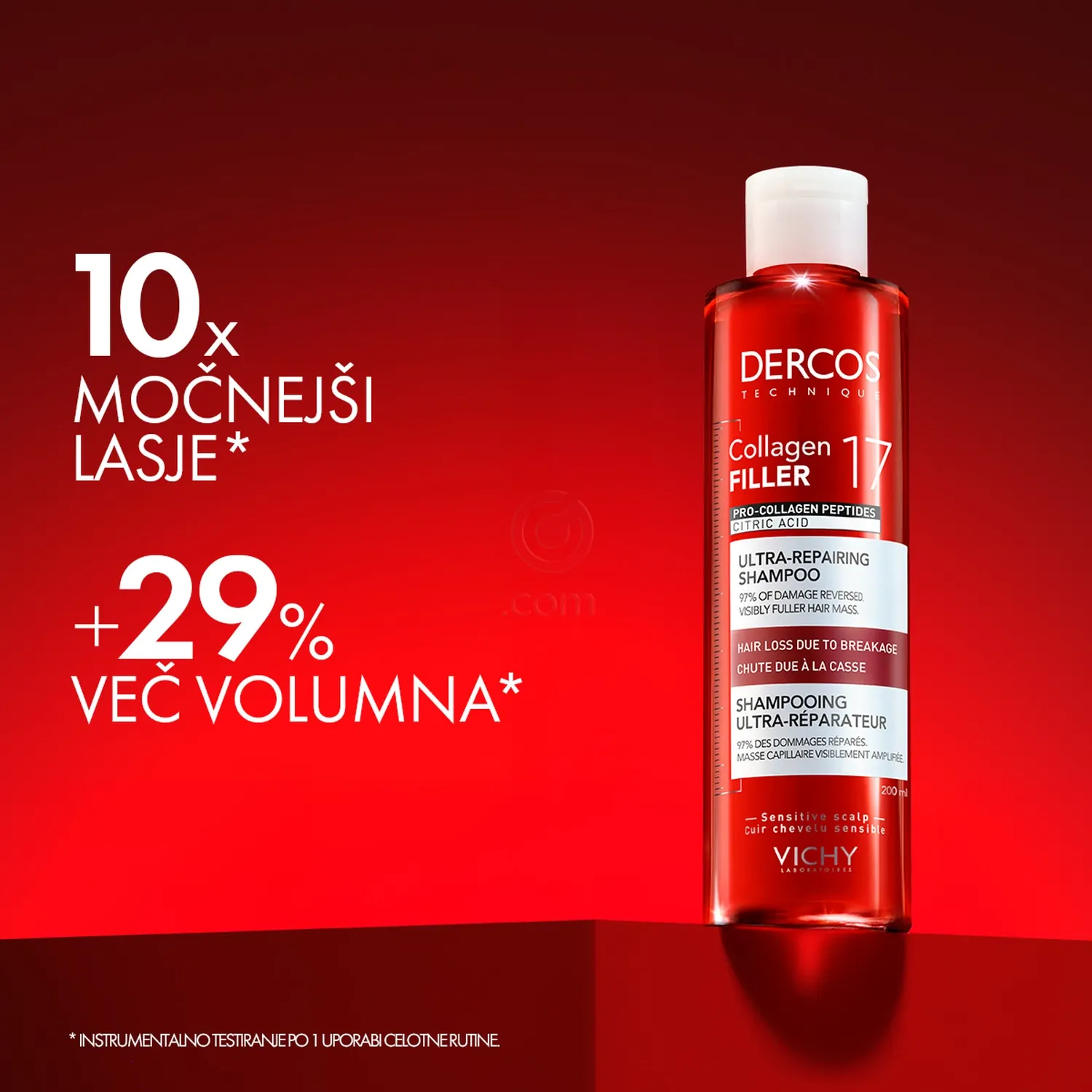Vichy Dercos Collagen 17 Filler, ultra-obnovitveni šampon (200 ml)