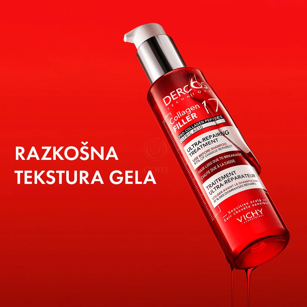 Vichy Dercos Collagen 17 Filler, ultra-obnovitveni tretma za lase (150 ml)