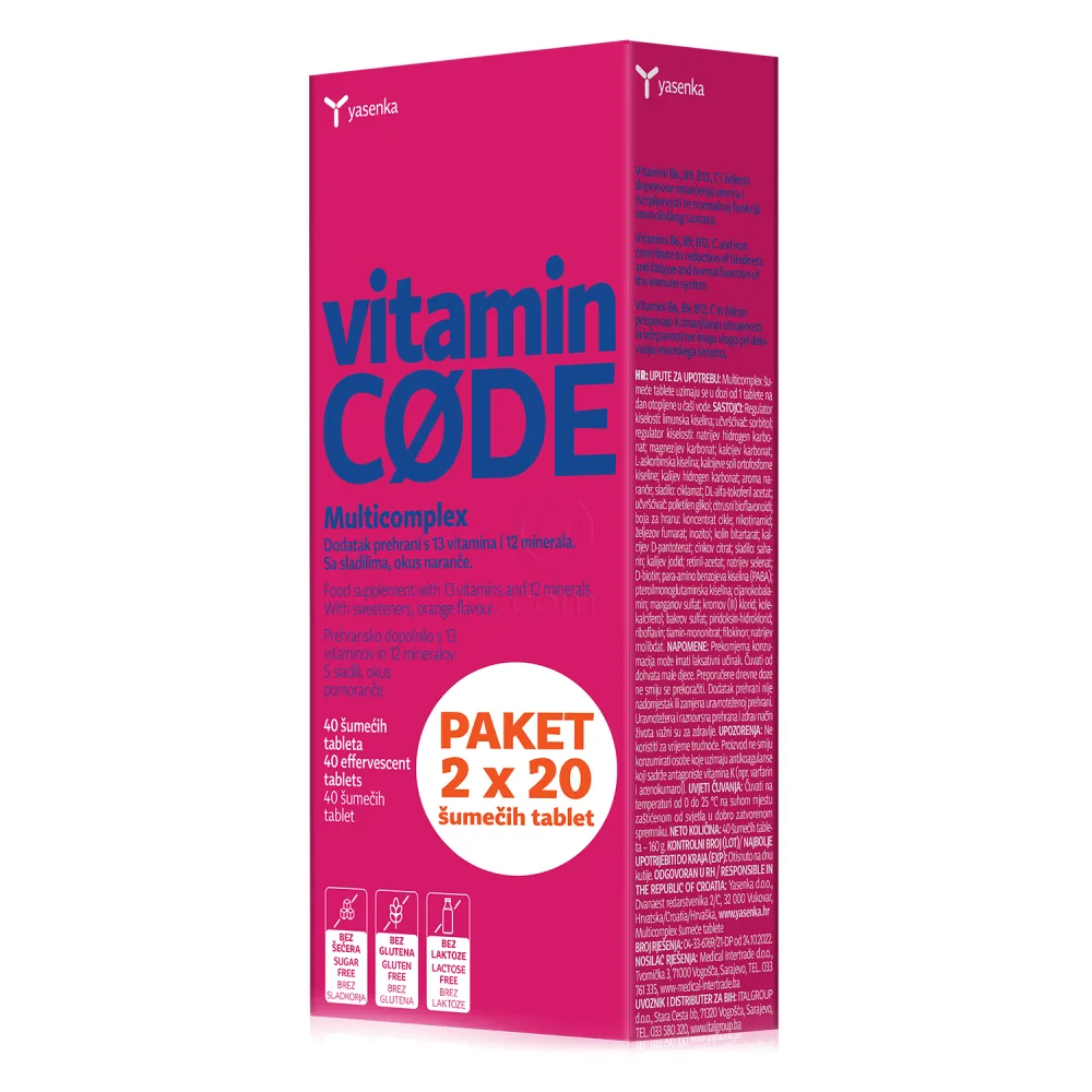 Yasenka MultiCOMPLEX, paket (2 x 20 šumečih tablet)