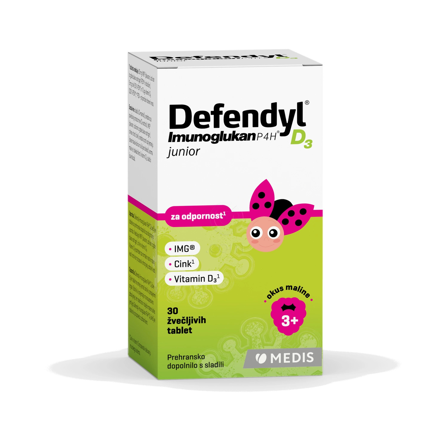 Defendyl Imunoglukan P4H D3 junior, žvečljive tablete (30 tablet)