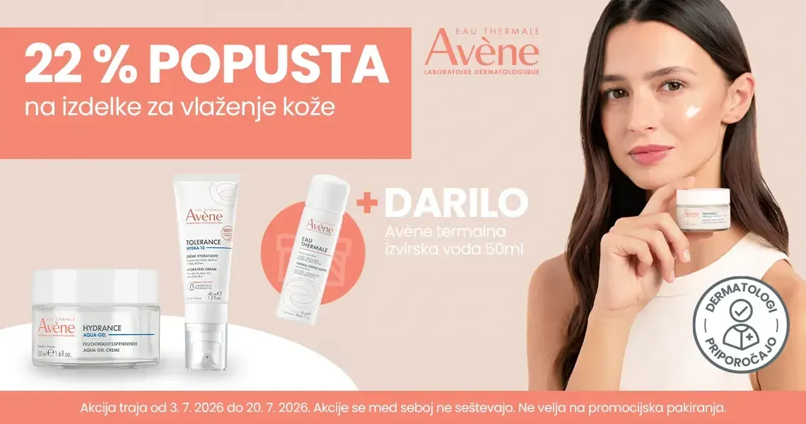 Avene izdelki za vlaženje kože (-22 %) + darilo