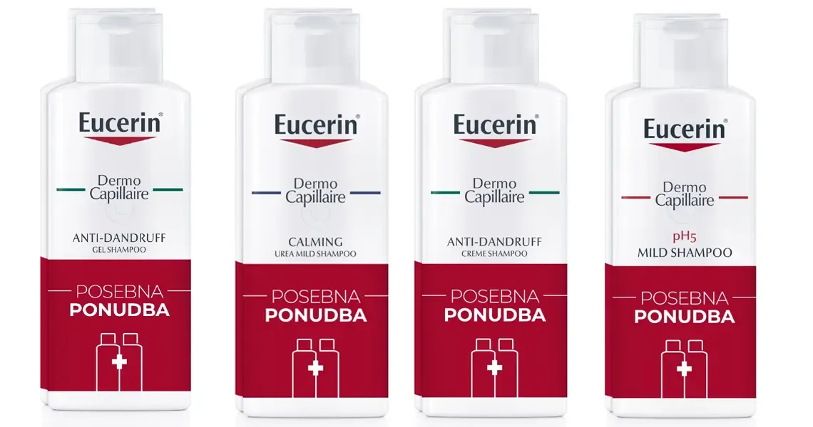 Eucerin Dermocapillaire šamponi so vam na voljo v posebni paketni ponudbi*.