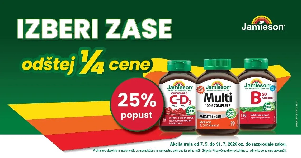 Jamieson izbrani izdelki s krajšim rokom uporabe (-25%)