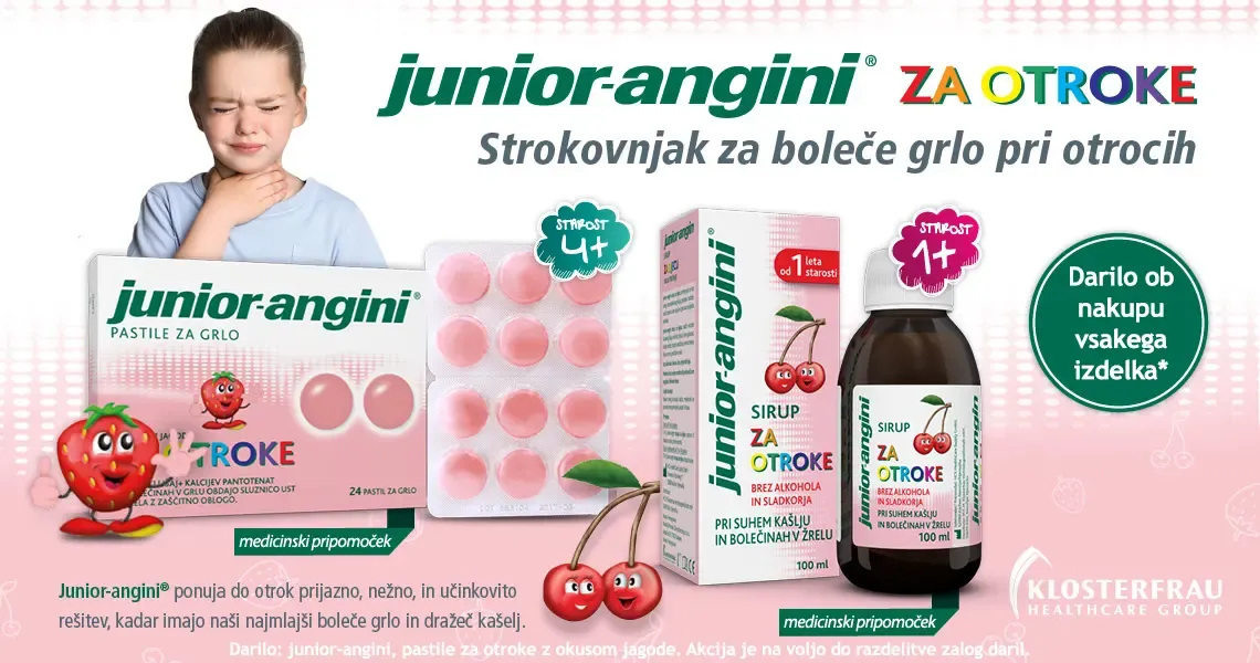 Ob naročilu vsakega izdelka junior-angini prejmete darilo: junior-angini pastile.