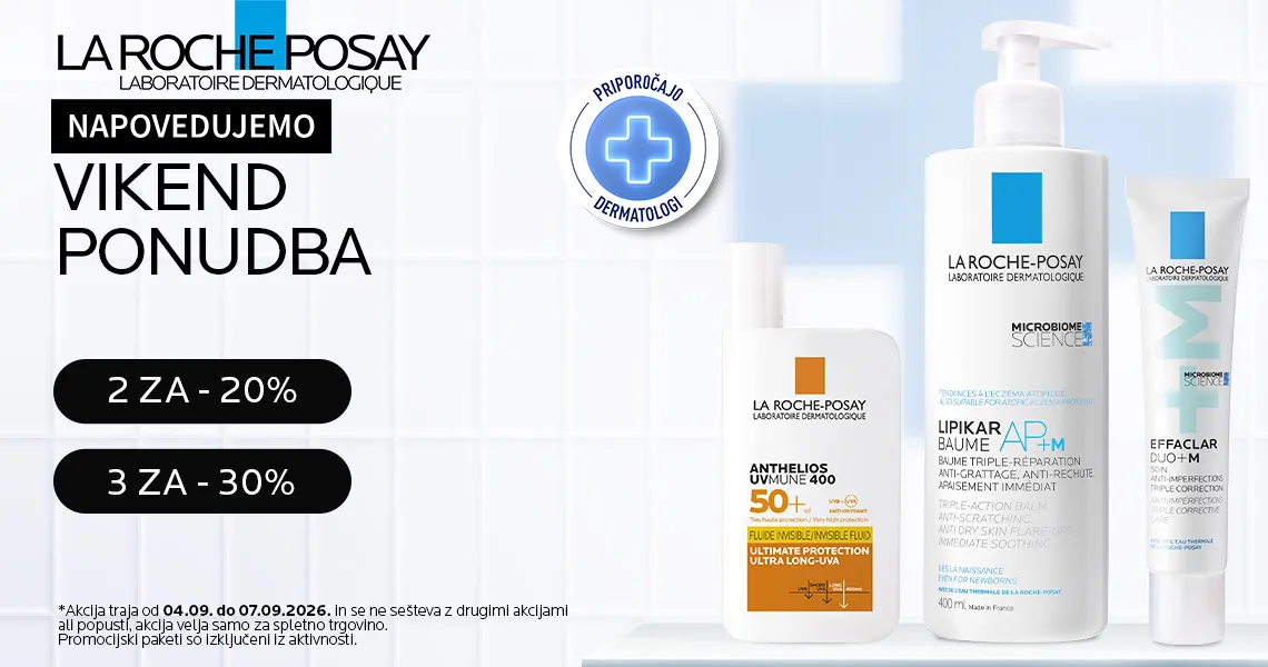 Napovedujemo: La Roche-Posay vikend (2x=-20%, 3x=-30%)