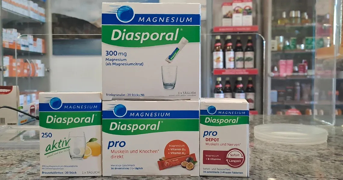 Magnesium-Diasporal — primerjava: 300, 400 Extra, Direkt, Aktiv, Pro Depot in Pro Direkt