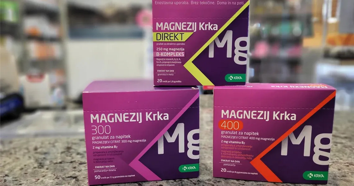 Magnezij Krka – primerjava: Krka Magnezij 300, 400, DIREKT in zdravilo Magnesol