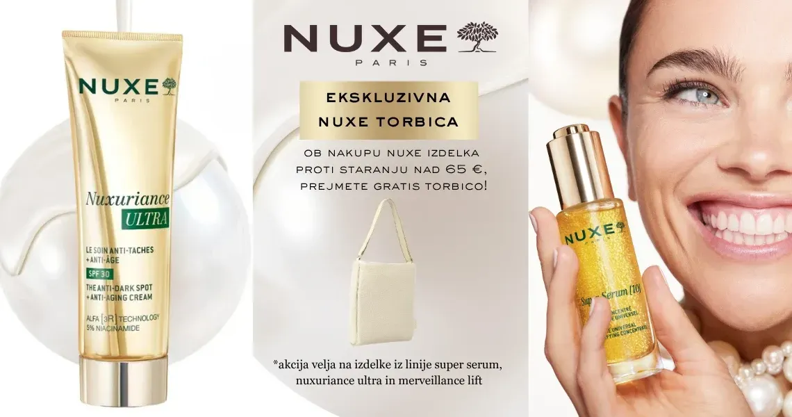 Nuxe Paris - ob nakupu izbranih anti-age izdelkov nad 80€ prejmete darilo.