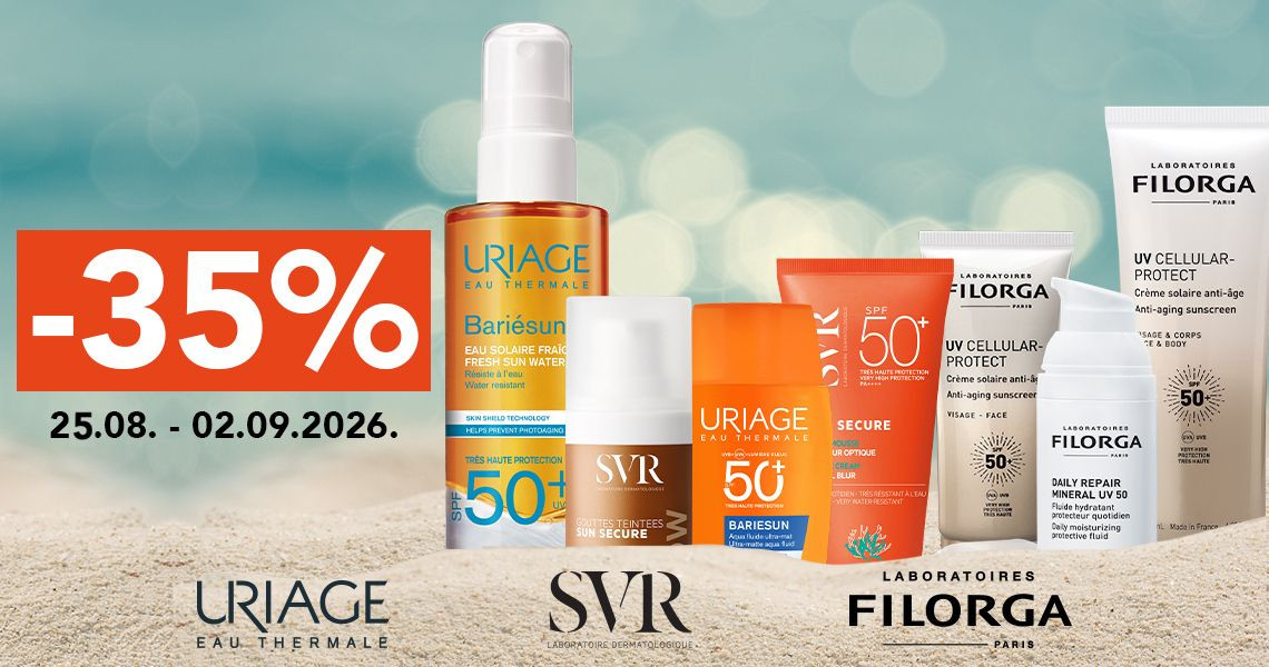 Sončne linije SVR, Filorga in Uriage (-35%)